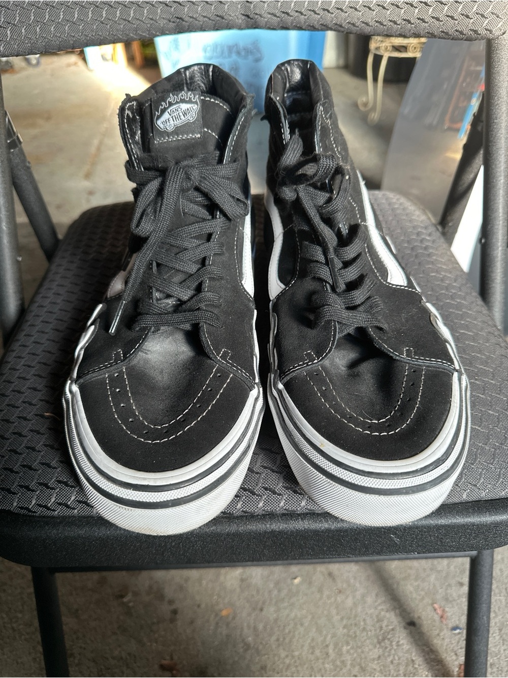 Vans Black & White High-Top Skate Sneakers